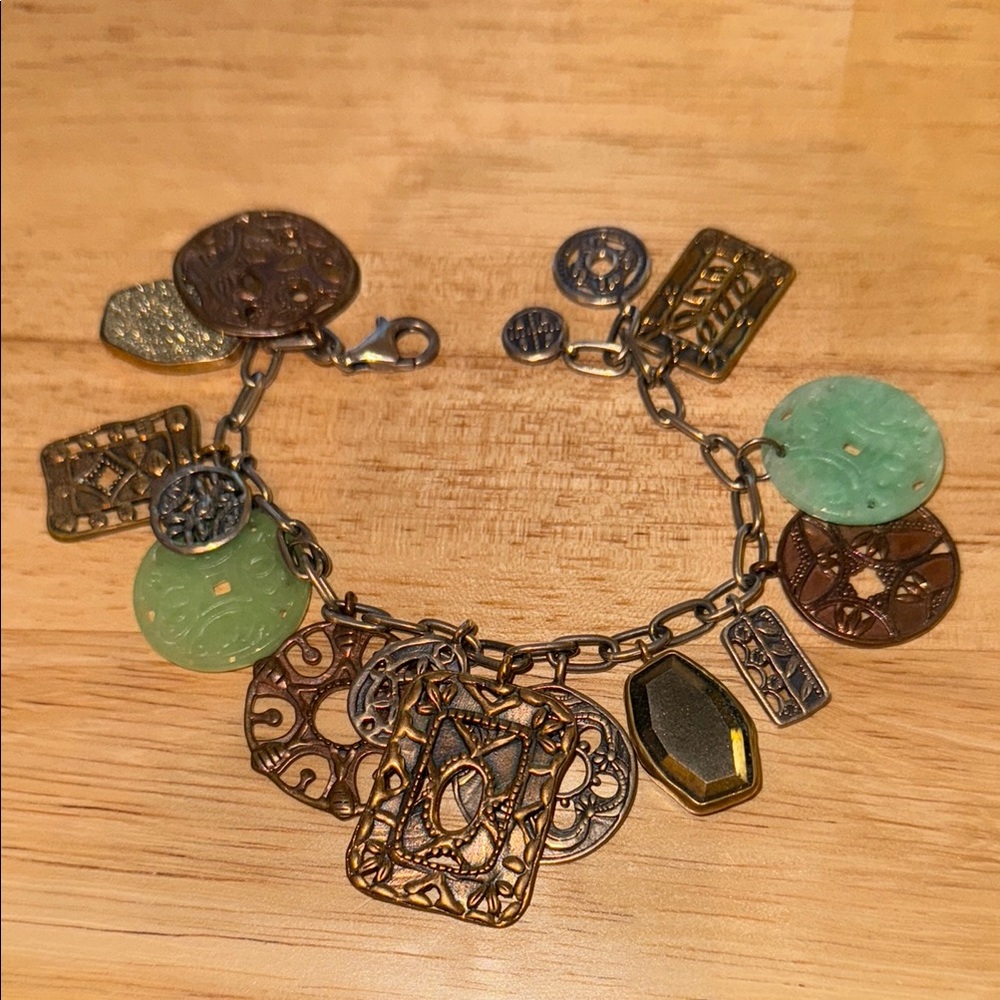 Silpada B2712 “Treasure Trove” Copper Brass Silver Quartzite & Pyrite Bracelet